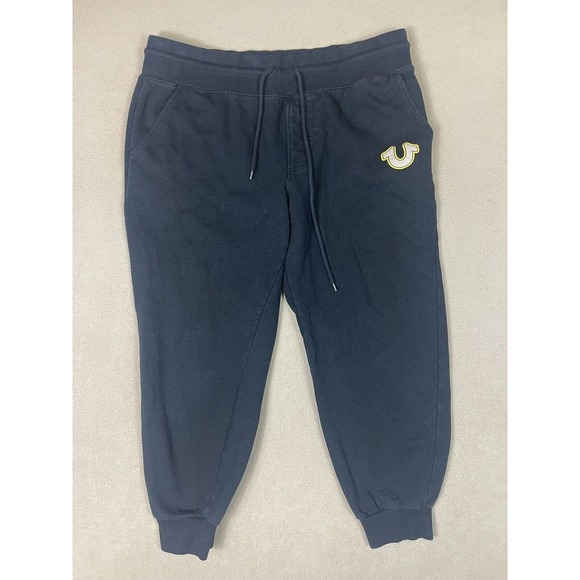 Tru Religion Sweatpants Men Large Black HS Puff Jogger Tapered Gym Workout Adult - Picture 1 of 12